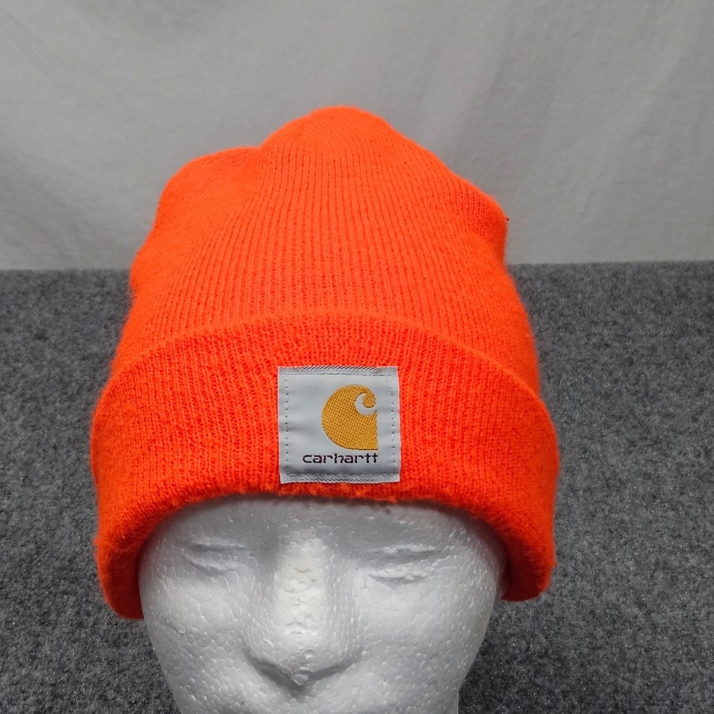 Carhartt‎ Beanie Hat Blaze Orange A18 Hunting Watch Cap Workwear Utility Outdoor